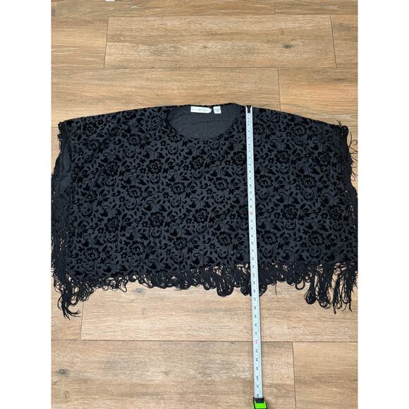 Rancho Estancia Top XL Shirt Geometric Fringe Cowgirl V-Neck Boho Black - Picture 5 of 7